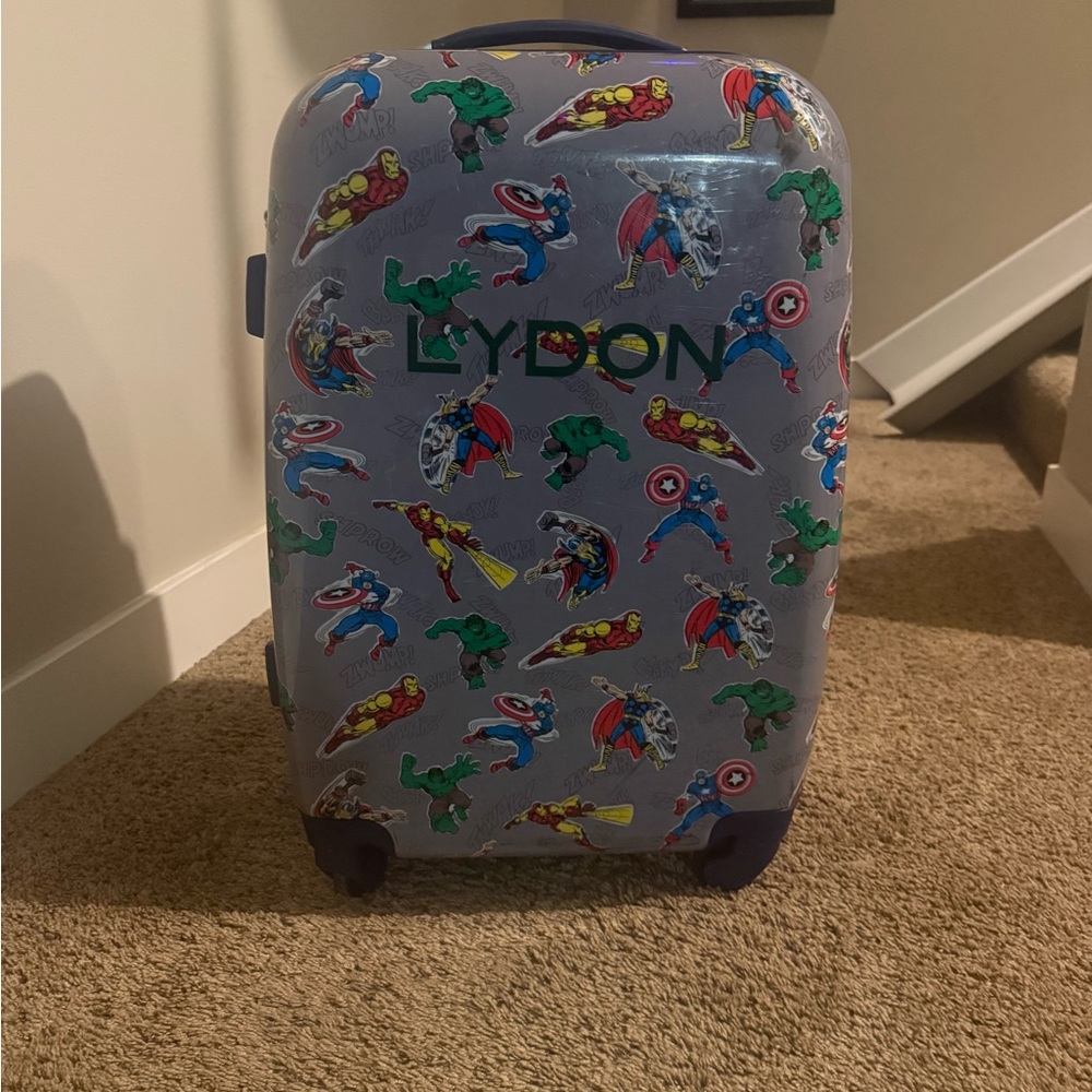 Pottery Barn Children's Marvel Superhero Hardside Luggage - Light Gray